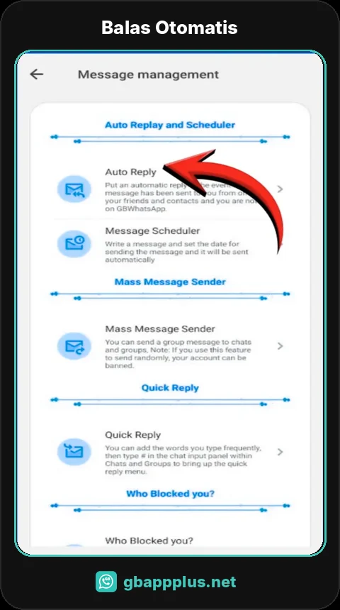 Balas otomatis dan penjadwal pesan GB WhatsApp