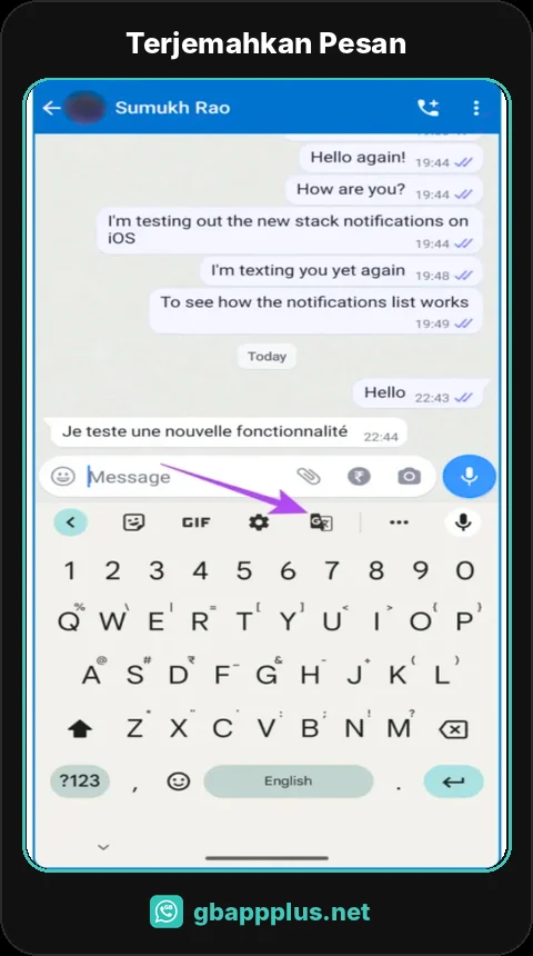 Terjemahkan pesan di GB WhatsApp
