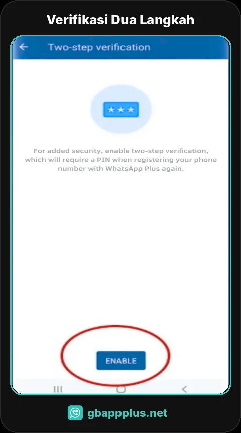 Verifikasi dua langkah GB WhatsApp