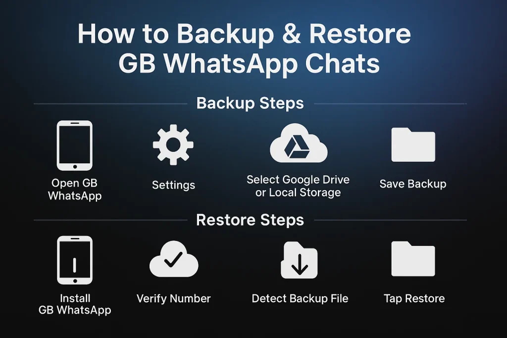 how to backup and restore gb whatsapp chats